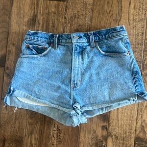 Abercrombie high raise denim shorts